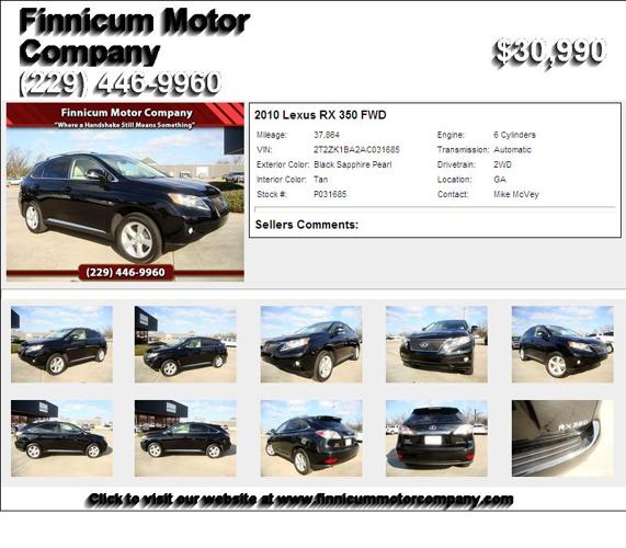 2010 Lexus RX 350 FWD - Stop Shopping and Buy Me