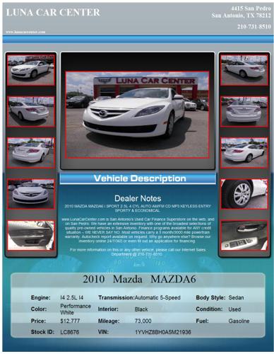 #2010 Mazda MAZDA6 - Performance White I4