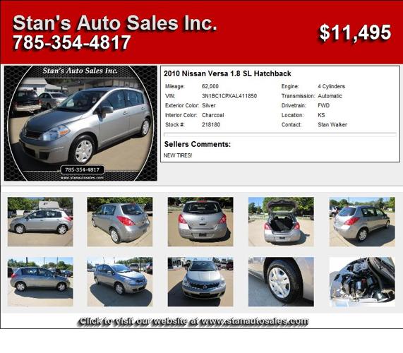2010 Nissan Versa 1.8 SL Hatchback - Priced to Sell