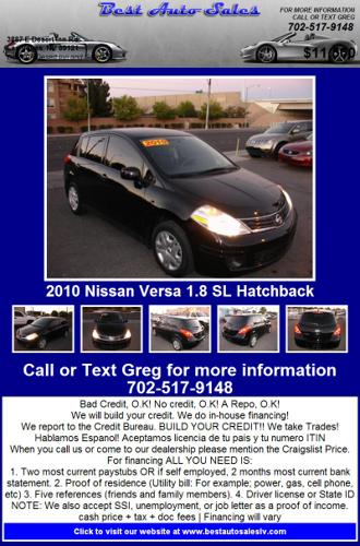 2010 Nissan Versa 1.8 SL Hatchback - This is the one