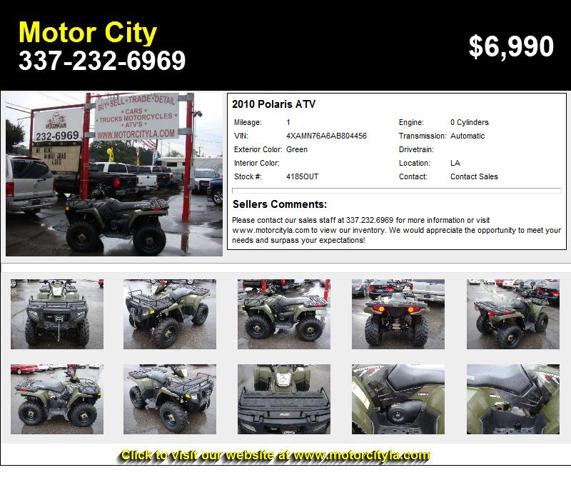 2010 Polaris ATV - Needs New Owner