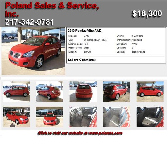 2010 Pontiac Vibe AWD