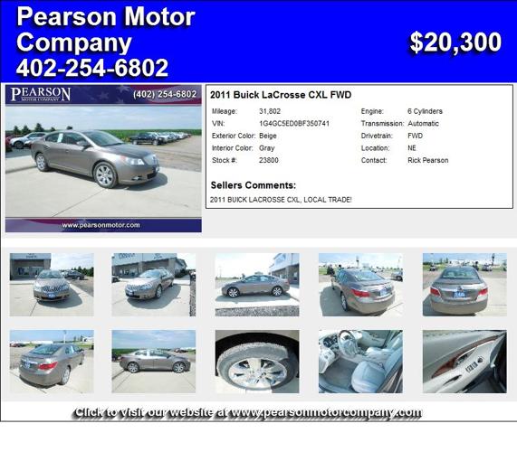 2011 Buick LaCrosse CXL FWD - Priced to Sell