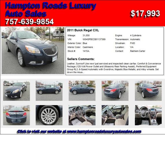 2011 Buick Regal CXL - Cars For Sale