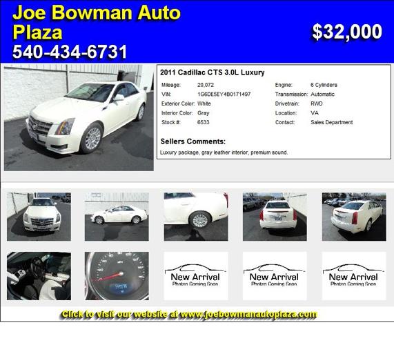 2011 Cadillac CTS 3.0L Luxury - Must Sell
