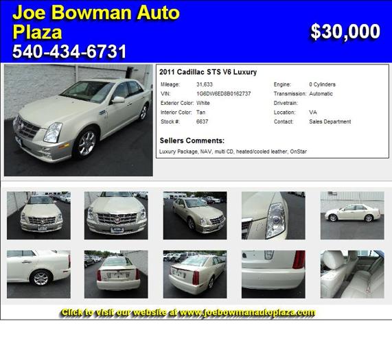 2011 Cadillac STS V6 Luxury - Call Now
