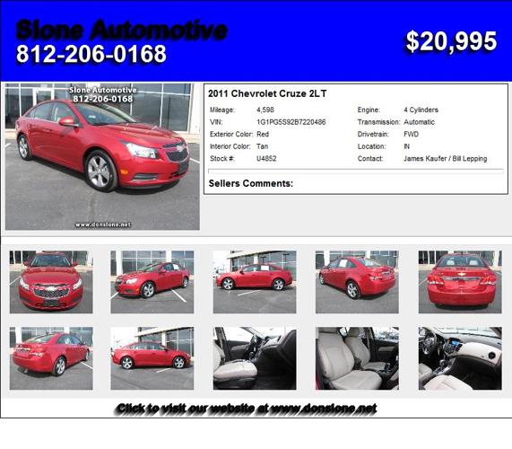 2011 Chevrolet Cruze 2LT - Priced to Sell