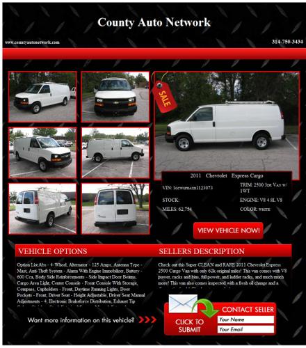 ? ?2011 Chevrolet Express Cargo - V8 white? ?