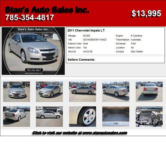 2011 Chevrolet Impala LT - Used car Sales KS