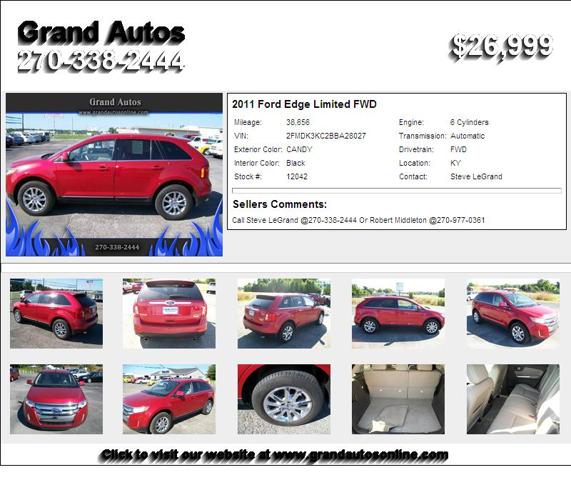 2011 Ford Edge Limited FWD - Take me Home Today