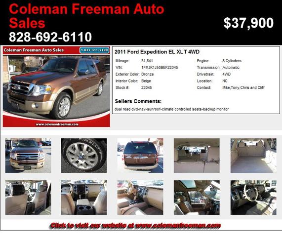 2011 Ford Expedition EL XLT 4WD - Used Cars NC