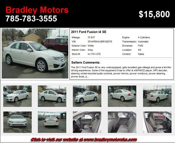 2011 Ford Fusion I4 SE - Buy Me