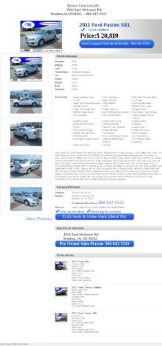 2011 ford fusion sel certified finance available d3058 6 cyl.