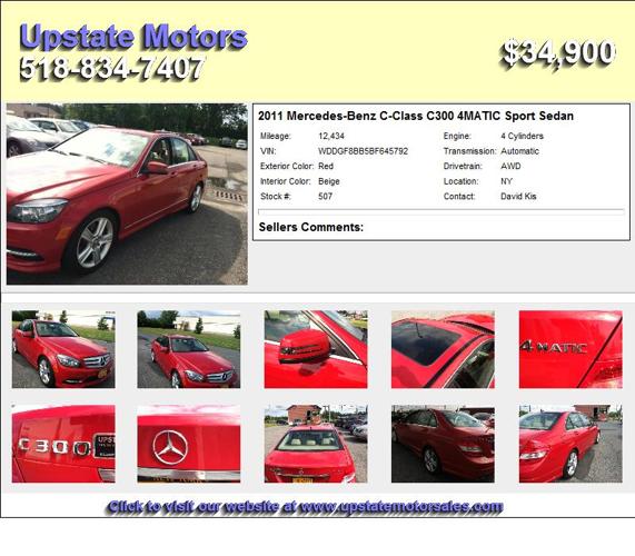 2011 Mercedes-Benz C-Class C300 4MATIC Sport Sedan - used cars in NY