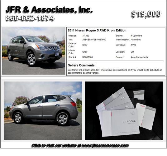 2011 Nissan Rogue S AWD Krom Edition - This is the one you have been looking for
