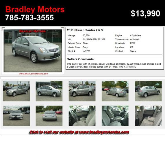 2011 Nissan Sentra 2.5 S - Hurry In