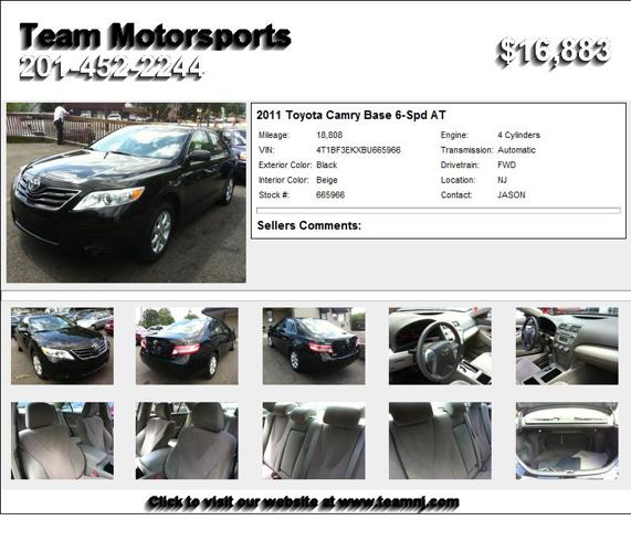 2011 Toyota Camry Base 6-Spd AT - Hurry In Today