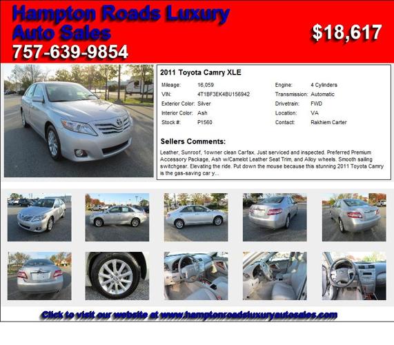2011 Toyota Camry XLE - Cars For Sale 23464