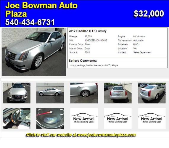 2012 Cadillac CTS Luxury - Needs New Home