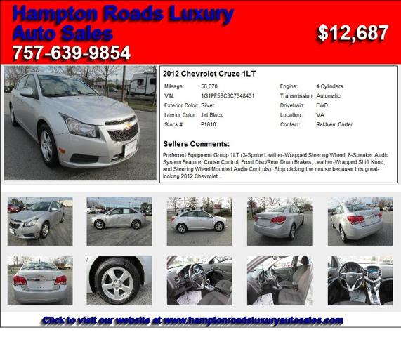 2012 Chevrolet Cruze 1LT - Affordable Cars For Sale