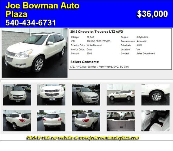 2012 Chevrolet Traverse LTZ AWD - Hurry In Today