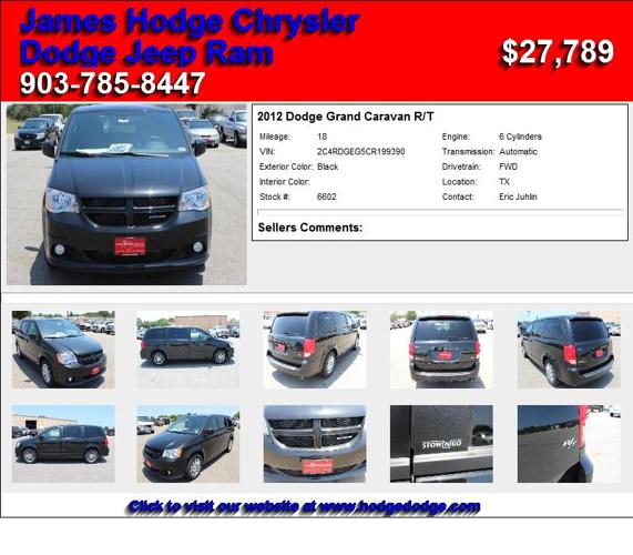 2012 Dodge Grand Caravan R/T - Your Search is Over