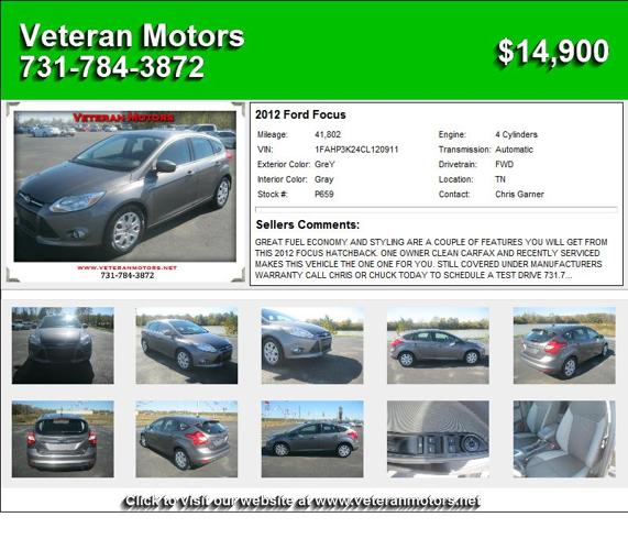 2012 Ford Focus - Priced to Sell