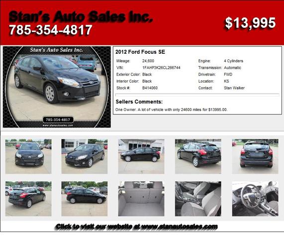 2012 Ford Focus SE - Used Cars 66604