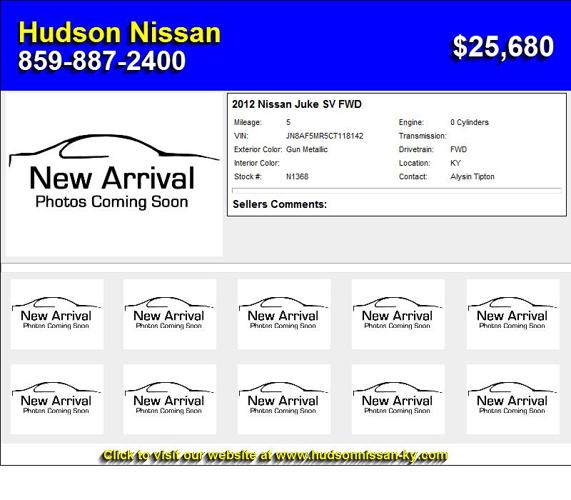 2012 Nissan Juke SV FWD - Needs New Home