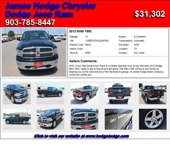 2012 RAM 1500 - Priced to Move