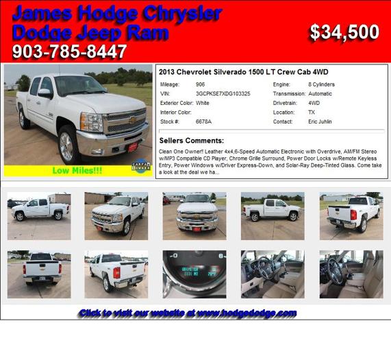 2013 Chevrolet Silverado 1500 LT Crew Cab 4WD - You will be Satisfied