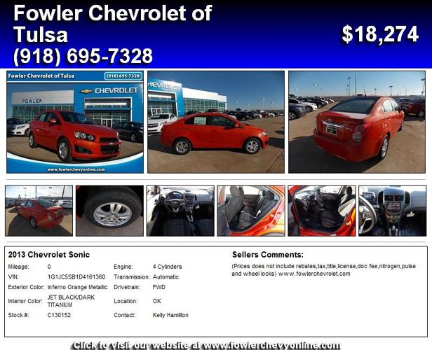 2013 Chevrolet Sonic - Your Search Stops Here