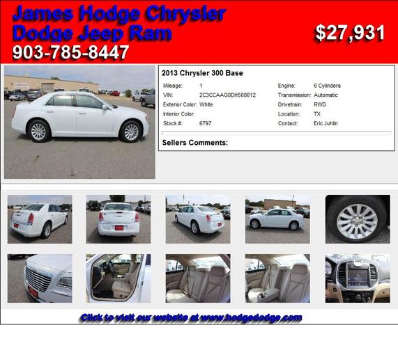 2013 Chrysler 300 Base - Priced to Move