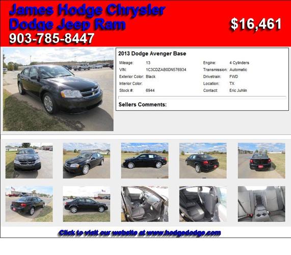 2013 Dodge Avenger Base - Manager's Special