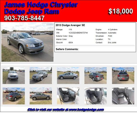 2013 Dodge Avenger SE - Manager's Special