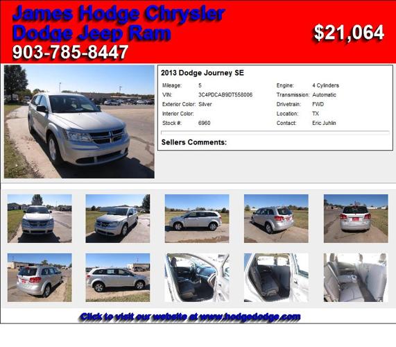 2013 Dodge Journey SE - Must Liquidate