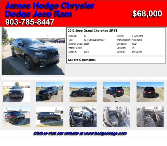 2013 Jeep Grand Cherokee SRT8 - Call Now