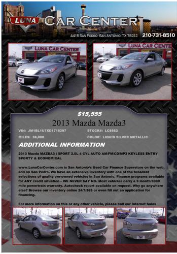 ?2013 Mazda Mazda3 36000 miles 4-Cylinder?