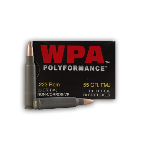 223 Rem - 55 gr FMJ - Wolf WPA Polyformance- 20 Rounds