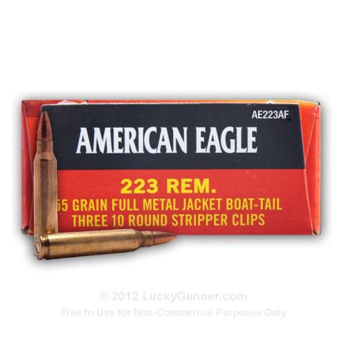 223 Rem - 55 gr FMJBT- Stripper Clips - Federal American Eagle -...