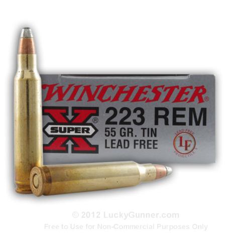 223 Rem - 55 gr - Tin - Lead Free - Winchester Super-X - 20 Rounds