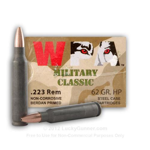 223 Rem - 62 gr HP - Wolf WPA Military Classic - 20 Rounds
