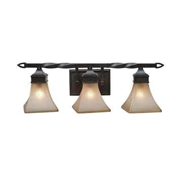 $275.90, Golden Lighting Genesis Roan Timber 3 Light Vanity - 1850-BA3RT