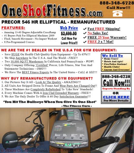 $2,742.55, Mint Condition - Precor 546 HR Elliptical - FREE DELIVERY - Get it NOW!