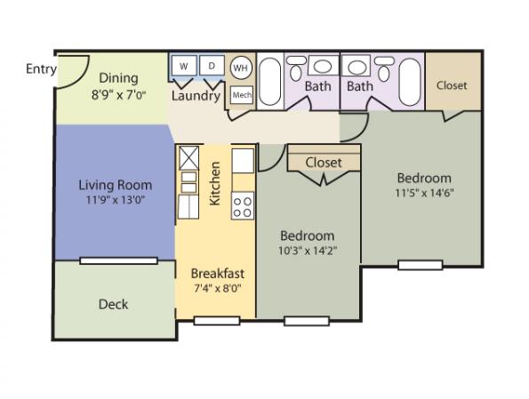 2 bedrooms Apartment in Quiet Building - Wilmington. 992/mo