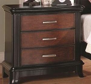 $329.99, 3 Drawer Night Stand with Cherry and Mocha Finishes