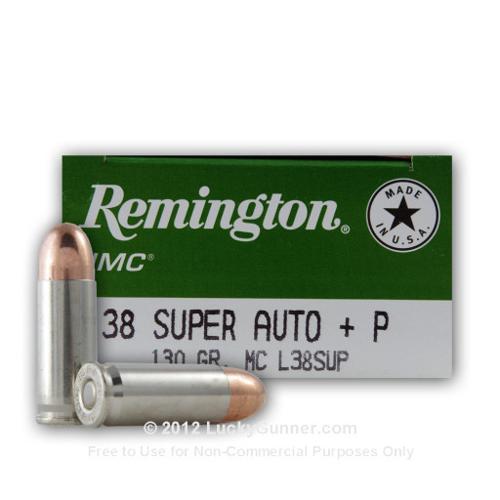 38 Super + P - 130 gr MC - Remington UMC - 50 Rounds