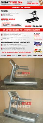 $3,349.88, Life Fitness 95Ti Treadmill (Newer Style) – The ‘Silver Bullet’