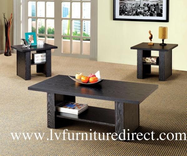 3PC Coffee Table Set In Rich Black Finish