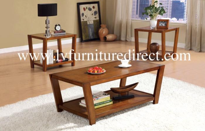 3PC Occasional Table in Warm Rich Brown Finish.